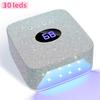 72W UV LED Nail Lamp Rechargeable Fast Drying Sparkly Nail Dryer Manicure Lamp Wireless for Curing All Gel Nail Polish