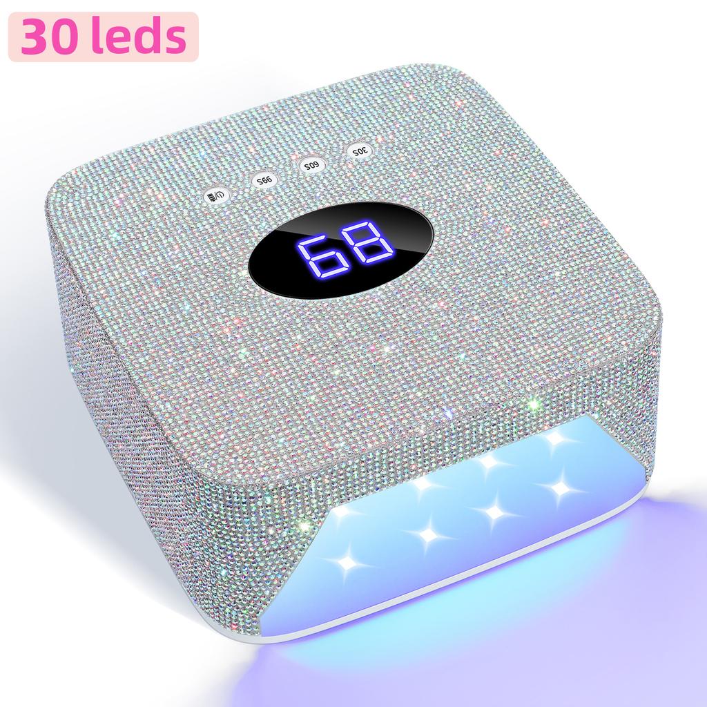 72W UV LED Nail Lamp Rechargeable Fast Drying Sparkly Nail Dryer Manicure Lamp Wireless for Curing All Gel Nail Polish