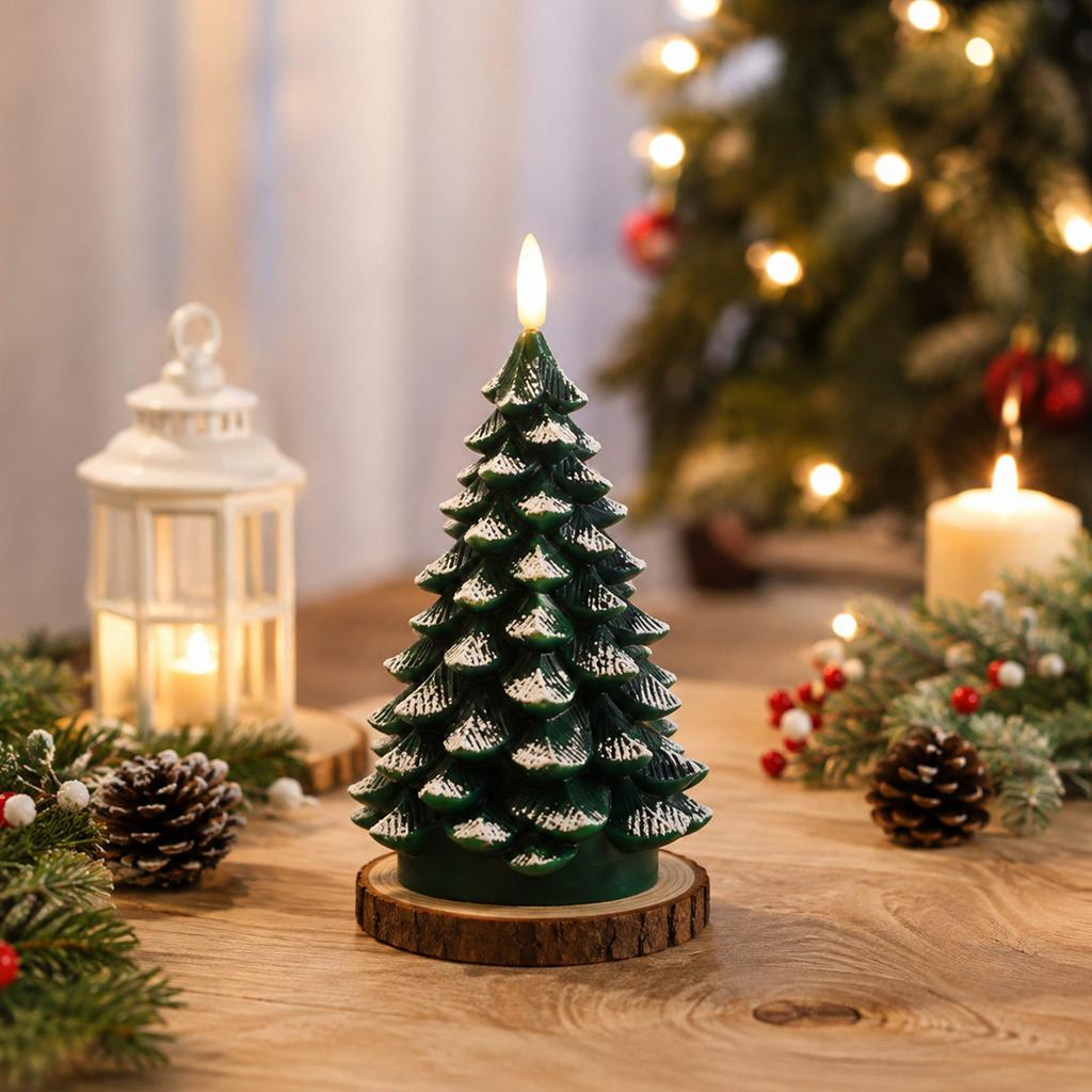 Christmas Tree Small Night Light Electronic Candle Lamp for Festive Holiday Home Decor
