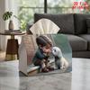 1pc Boy & Dog Tissue Box with Napkin Dispenser - Reusable Suitable for Kitchen, Living Room, Farmhouse Decor, Cute Tabletop Storage Box for Napkins, T