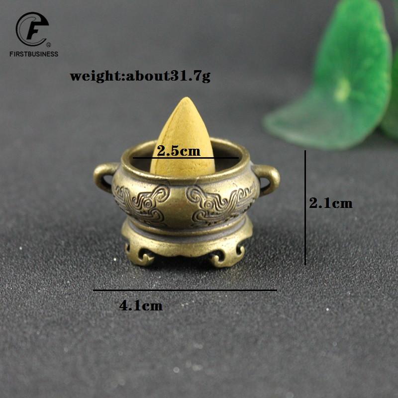 Pure Copper Small Beast Face Incense Burner Brass Mini Pocket Chinese Style Hollow Incense Cute Buddhism Desk Home Decor Burner