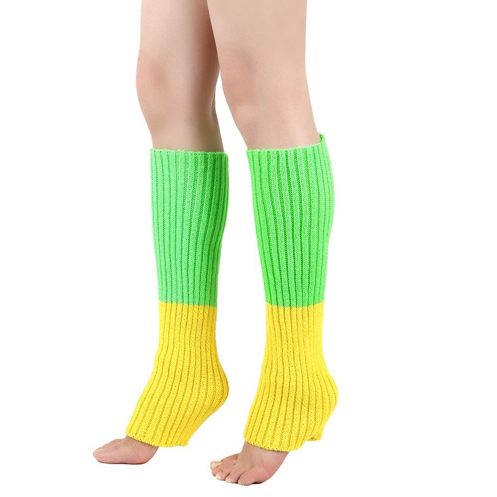 Winter Warm Knitted Leg Warmers Loose Style Lady Boot Knee Stockings Leggings Warm Boots Leg Punk Solid Black Cool Long Socks