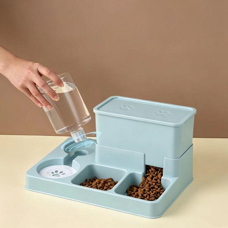 Automatic Cat Feeder Water Dispenser Integrated Pet Food Bowl Drinking Fountain Dual Use Dog Kitten Feeding Watering Pet