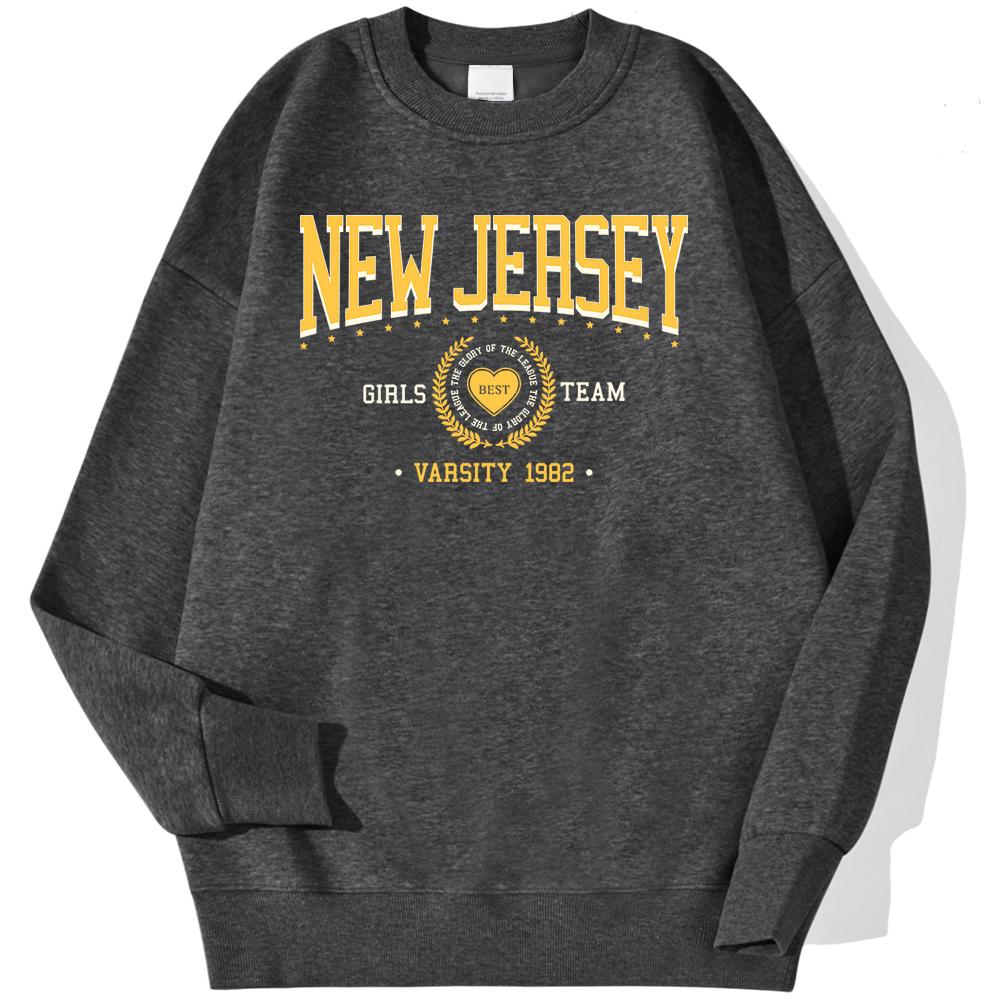 

Командний світшот New Jersey Varsity 1982 року з принтом, чоловічий, осінній, теплий, повсякденний, худі, Харадзюку, вільний пуловер, модний флісовий одяг 3XL темно-сірий