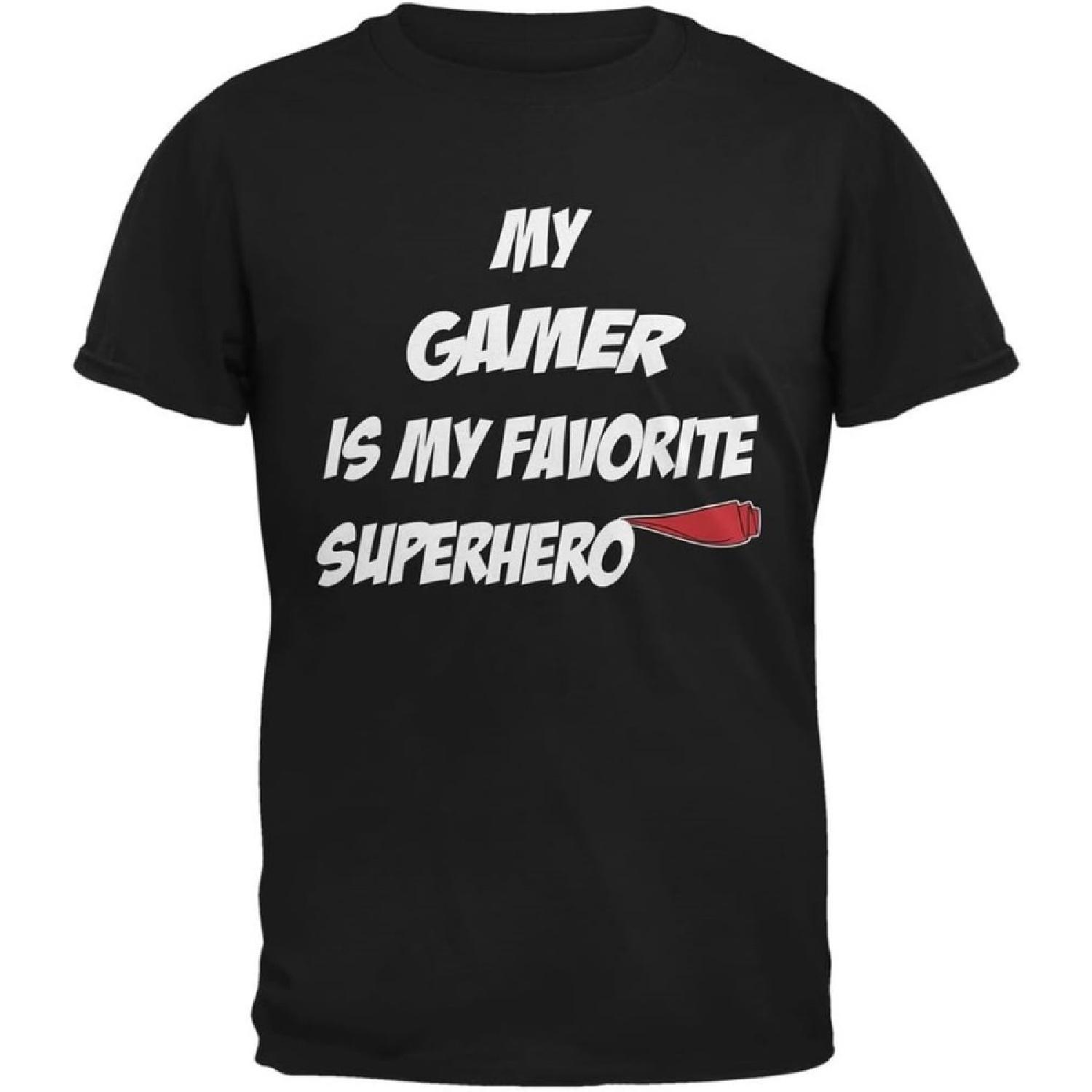 Gamer is My Superhero Black Adult T-Shirt S