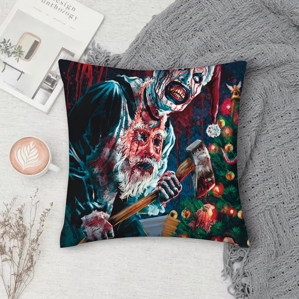 Film Funny T-Terrifier Horror 2 3 Pillow Case Square Double-Sided Printing Short Plush Sofa Cushion Cover Bedroom Bedside Pillow