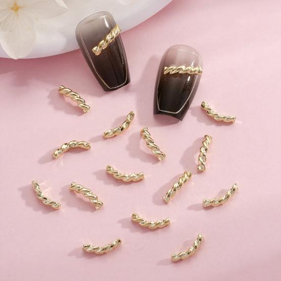 20Pcs Nail DIY Jewelry Hollow 3D Braid Art Bow Exquisite Alloy Japanese Nail Charm Decor