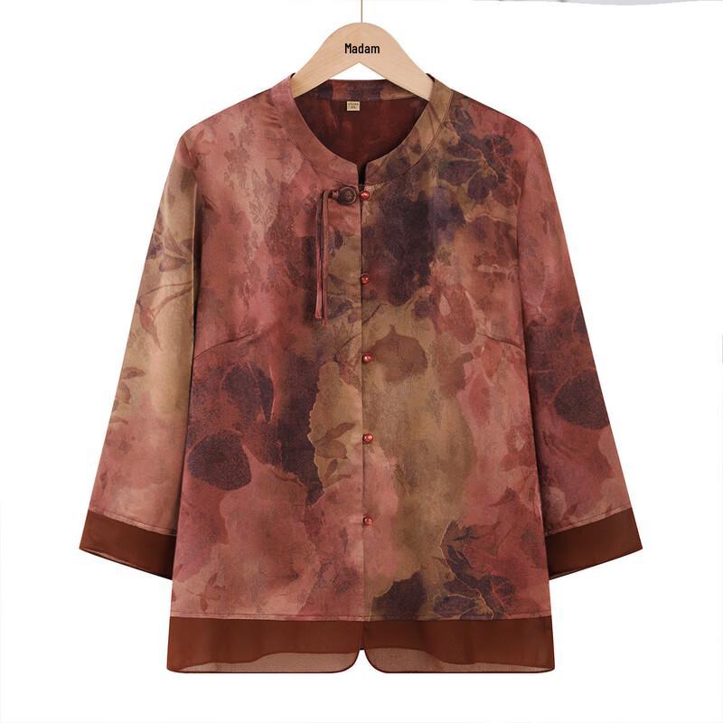 

Yuzhaolin Women s Summer 3/4 Sleeve Stand Collar Shirt XL