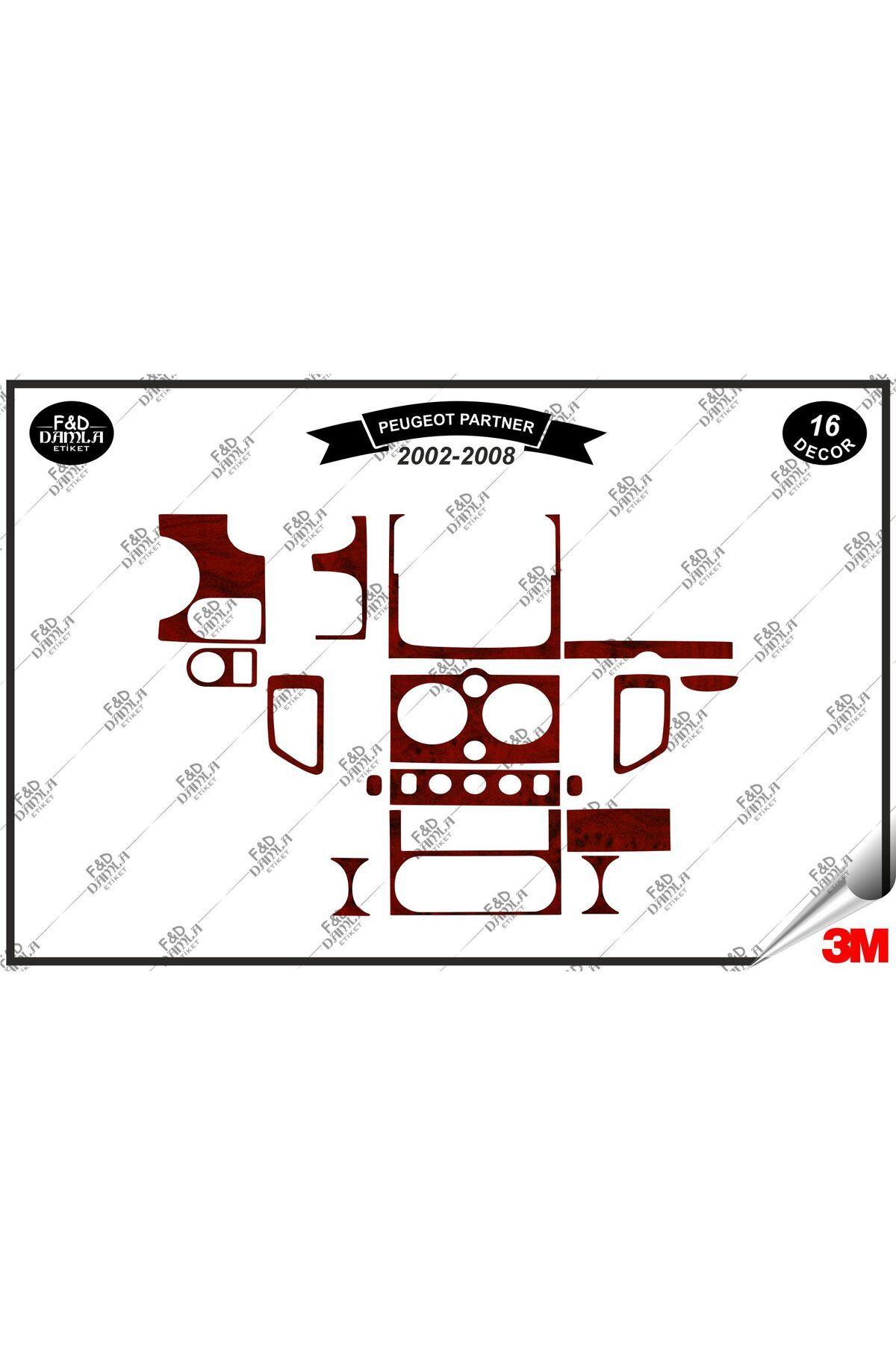 

Peugeot Partner 2002 -2008 Torpido Konsol Trim Göğüs Maun Kaplama Set 16 Parça Maun