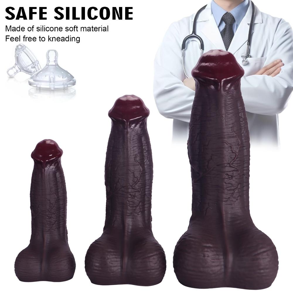 Dildo Animal Mare Realist pentru Femei, Forma Penisului de Cal Jucărie Sexuală pentru Adulți pentru Stimularea Punctului G, Masturbator Flexibil din Silicon