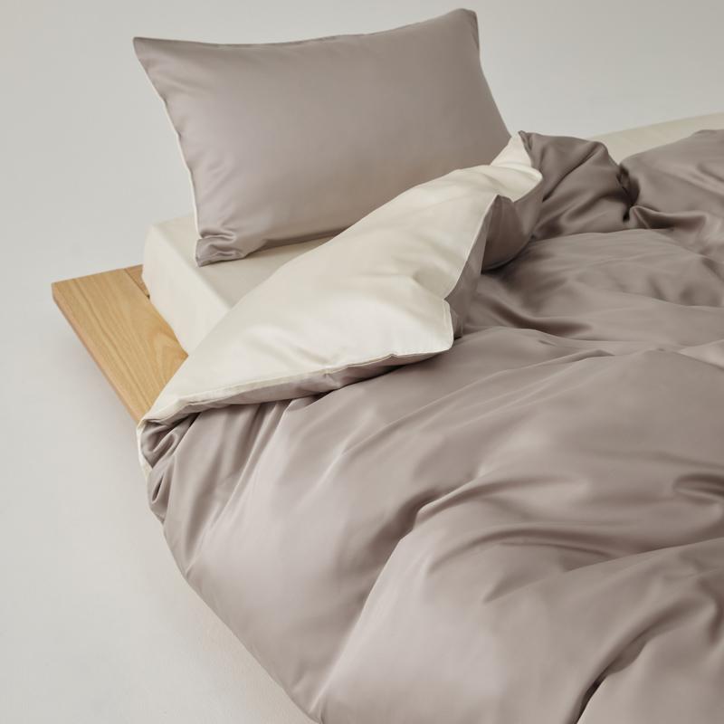 Simple 100% Lyocell Duvet Cover Set with Sheets Solid Soft Skin-friendly Queen Bedding Set King Natural Plant Fibre Quilt Cover