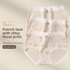 Ladies Spring and Autumn Floral Pure Cotton 10A Bacteriostatic Extended Crotch Mid Waist Triangle Briefs