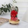 Glasabdeckung Künstliche Rose Blumendekoration Ornament für Valentinstag Geschenk Heimdeko