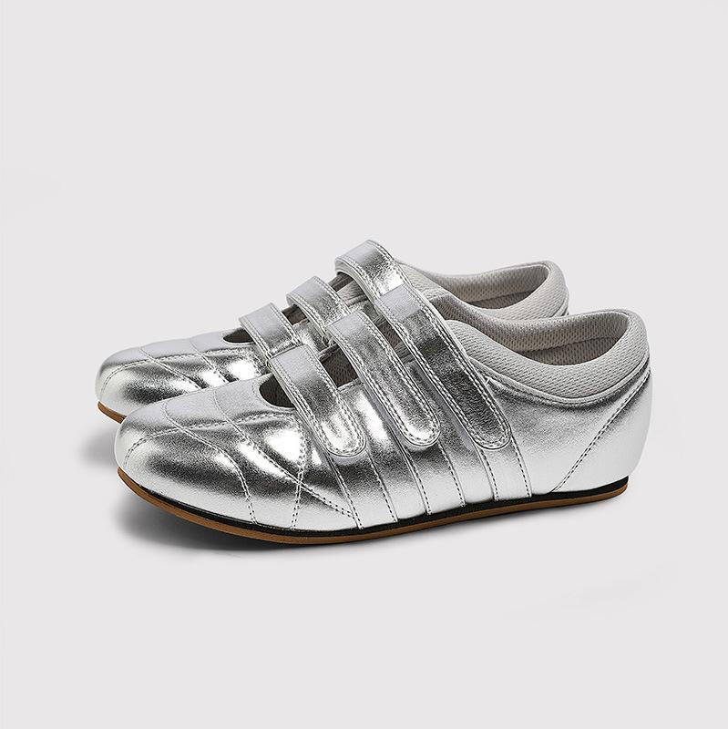 Fashion Flat Mary Jane Single Shoes Women'S Spring Velcro Breathable Little White Shoes Sports Casual Shoes