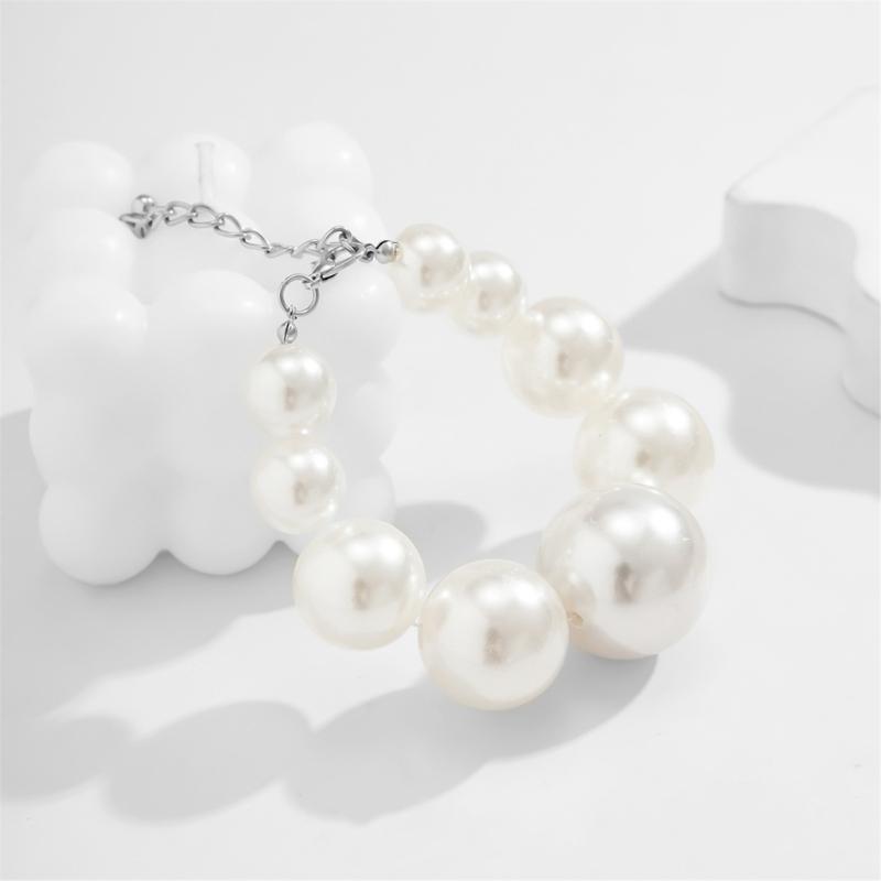 Pearls Collar Necklace Vintage Style Beads Bracelet Pearls Earrings Beads Jewelry Perfect Gift for Girlfriends Woman