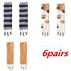 6 Pairs Autumn Winter Coral Velvet Socks Cute Cat Claw Socks For Women Girls Middle Tube Thickened Sleep Socks Home Floor Socks