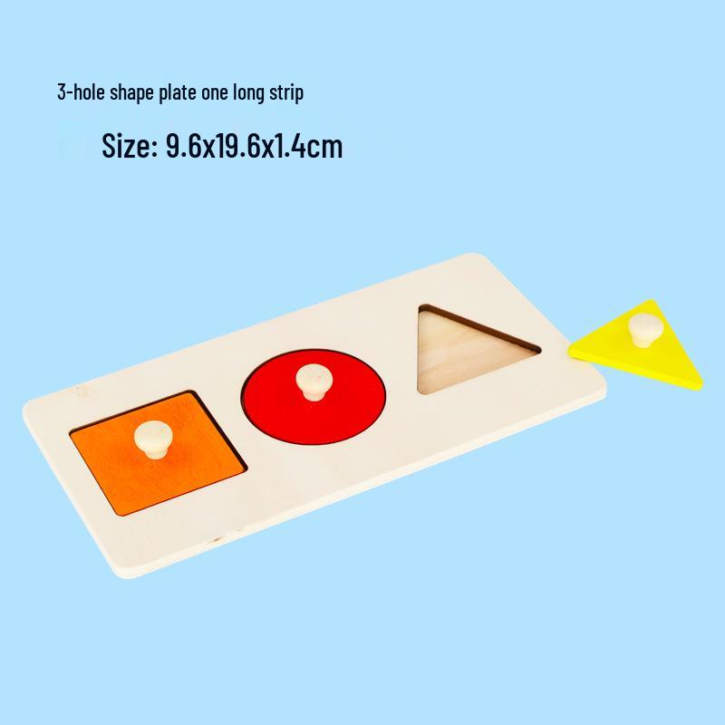 Montessori Geometric Shape Puzzle: Circle, Triangle, Square Board for Color Recognition and Matching