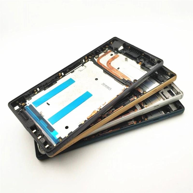 Full Housing For Xperia Z5 Dual E6653 E6603 E6633 E6683 Middle Frame Front Faceplate Bezel HousingBattery Back Cover With NFC