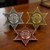 Sheriff Brooch Retro Six-pointed Star Pin Security Badge of Honor Jewelry