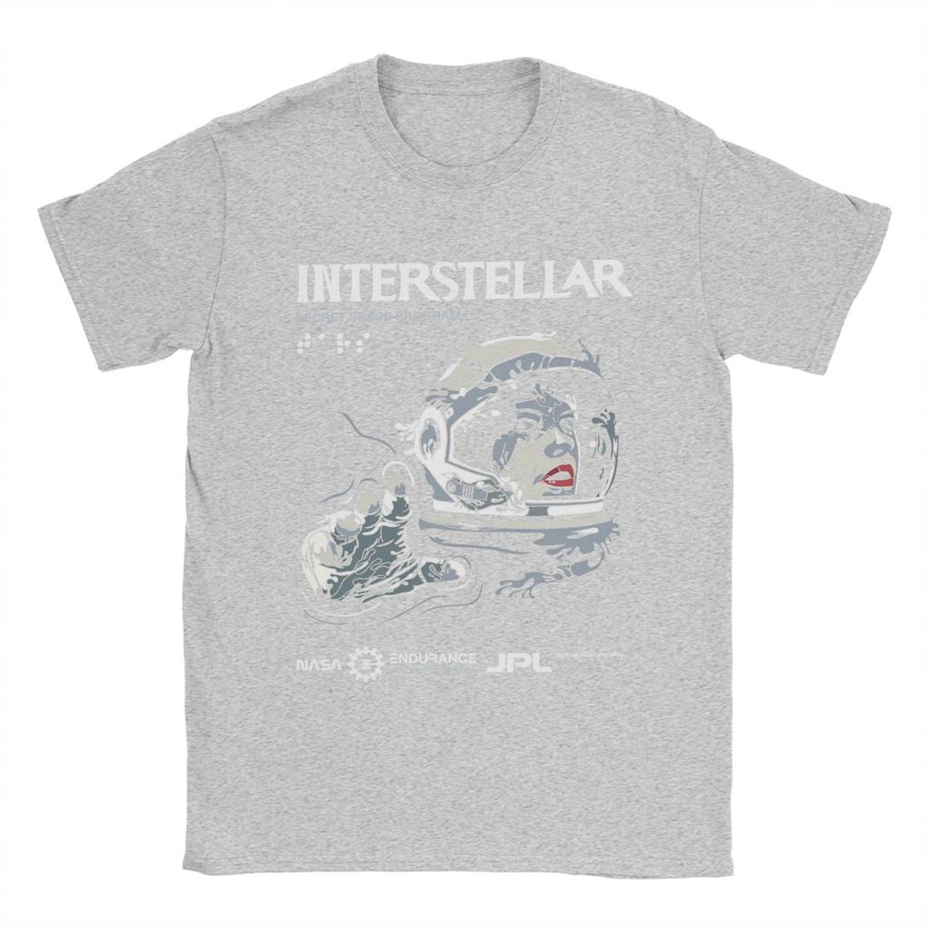 Men Interstellar Wormhole Handshake T Shirt Pure Cotton Tops Vintage Short Sleeve Round Neck Tees Graphic T-Shirt