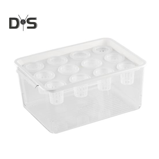 

Прозрачный гидропонный ящик для цветов с 12 отверстиями, ручка крышки, пластиковый прямоугольник, гидропонный цветок, держатель для суккулентов, контейнер, настольный аквариум белый