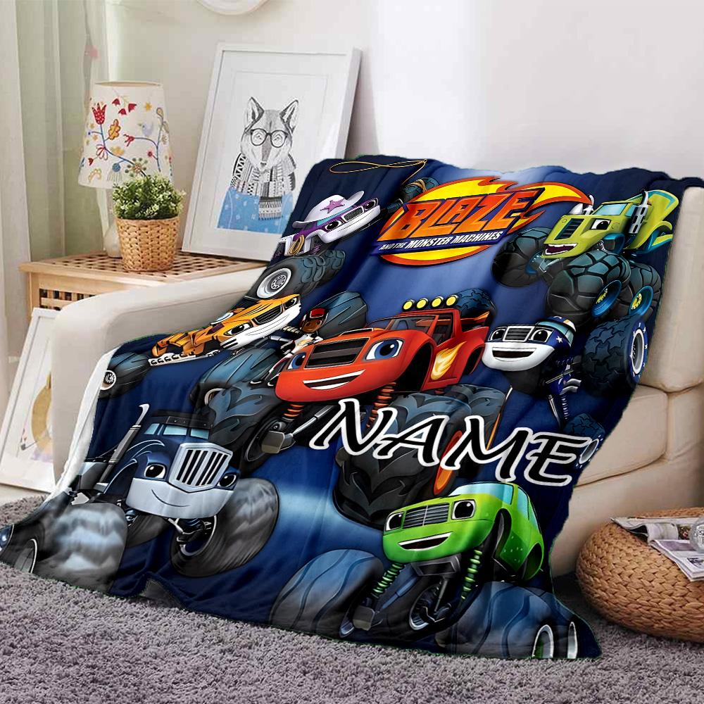 Coperta Ponderata Personalizzabile Blaze e le Macchine Mostruose1 – Nome Personalizzato, Coperta Accogliente per Tutte le Stagioni, Lavabile in Lavatrice, Coperta Personalizzata