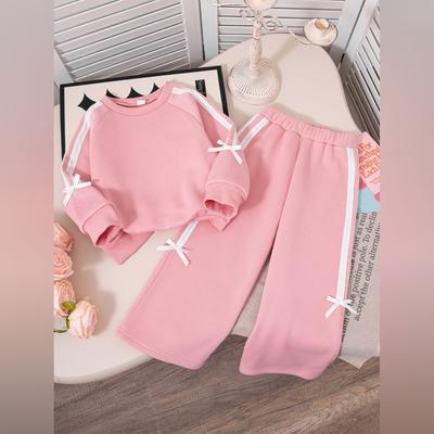 Kids Cartoon Casual Fashion Outfit Set Long Sleeve Top & Pants