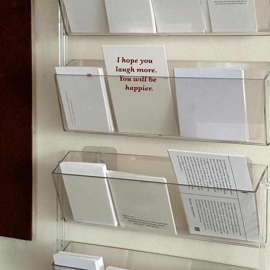 2/4Pcs Acrylic Brochure Pamphlet Holder Large Capacity Easy To Install Transparent Wall-Mounted Brochure Display Stand