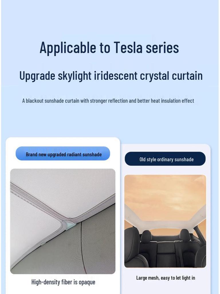 Tesla Model Y/3 Iridescentny Kryształ Lodowy Osłona Przeciwsłoneczna - Ochrona Szyberdachu i Izolacja Termiczna