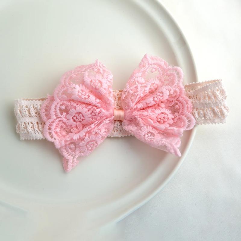 Baby Lace Headband Soft Breathable Bow Design Comfortable Head Protection Hair Accessory for Newborn Photography Props