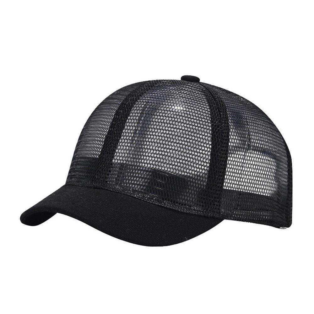 Unisex Short Brim Baseball Cap Simple Casual Plain Snapback Hats Hip Hop Trucker Cap Adjustable Outdoor Breathable Sunscreen Hat