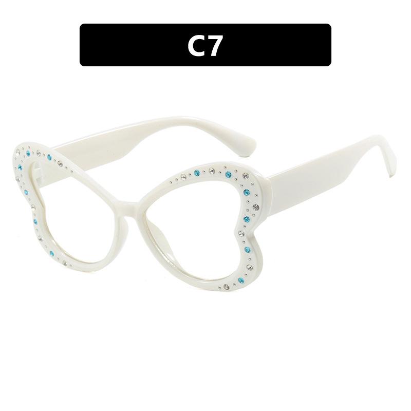 Popular Vintage Anti Blue Light Optical Butterfly Glasses Women Luxury Brand Designer Myopia Prescription Diamond Eyewear Frame