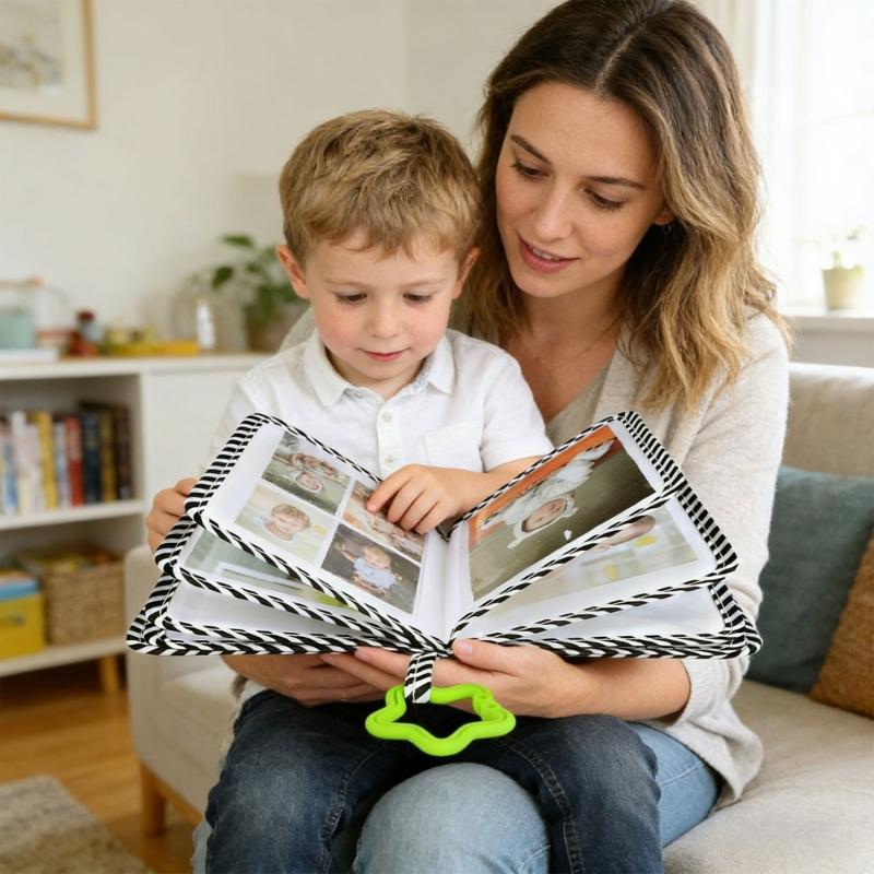 Soft Photo Cloth Book Baby's My Firsts Family Album My Firsts Book of Photos Baby Memory Album Holds 4×6 Pictures