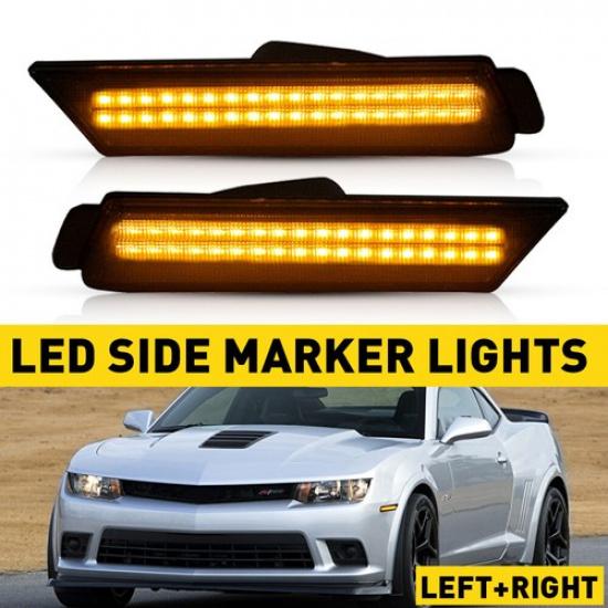 For 2010-2015 Chevy Camaro SS Style FrontRear White LED Side Marker Lights USEA