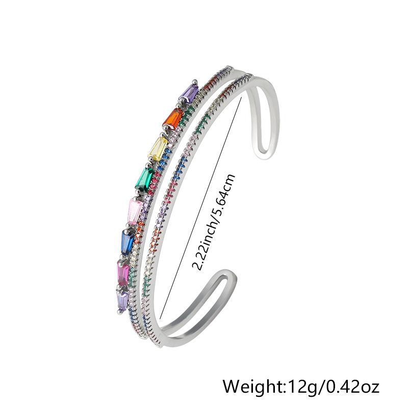 New Style Inlaid Zircon Bracelet, Fashionable and Luxurious Double-layer Hollow Open Bracelet