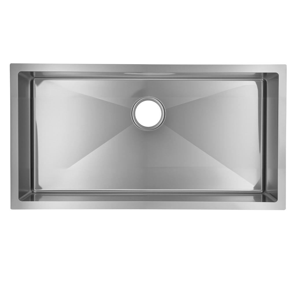 85cm Kitchen Undermount Single Bowl Sinks, Stainless Steel Drop-In Farmhouse Basin with Accessories, Household Dishwasher Sinks for RV, Prep Kitchen,