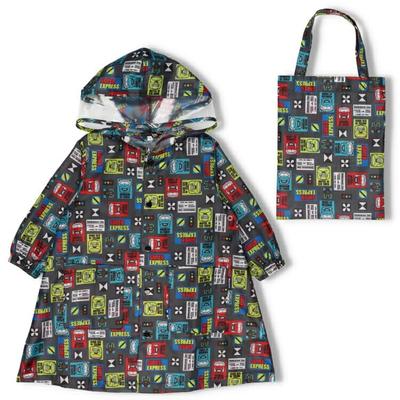 Kids Foret Children's JR Shinkansen Train Print Raincoat (Black, Size S) B15892