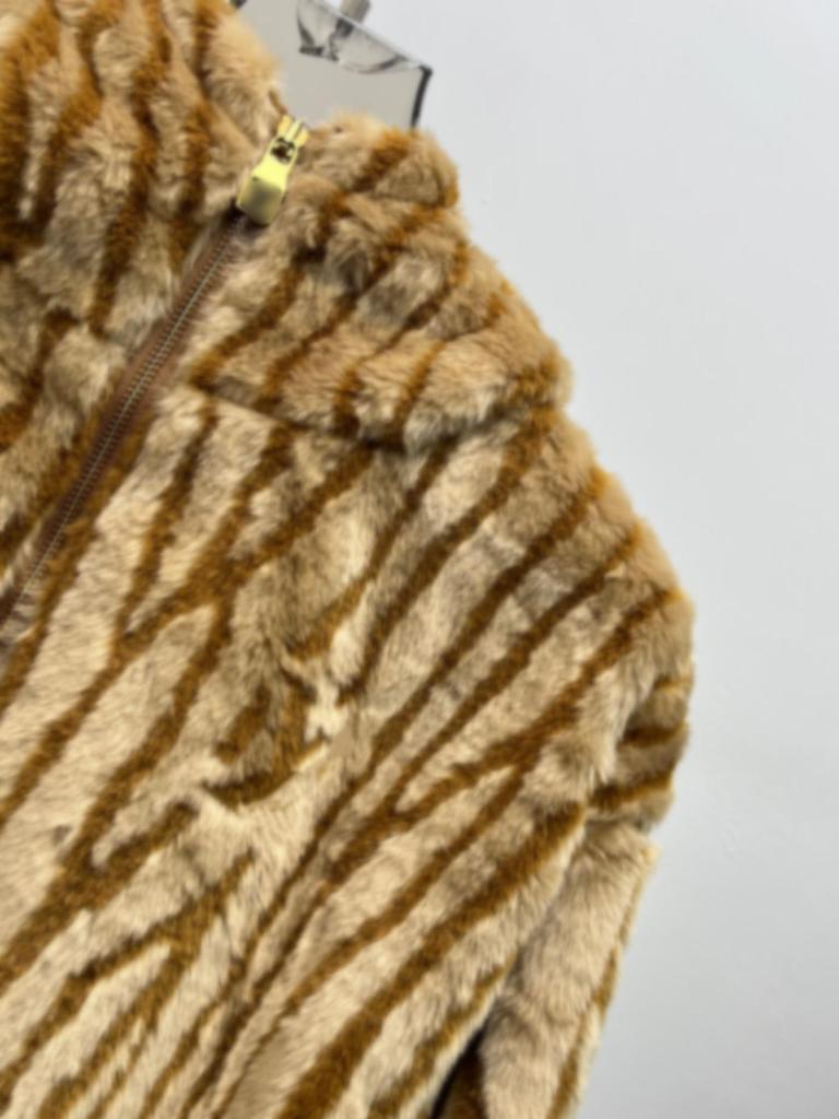 Nanyou Lujia 26ss Ski Series Letter Stripe Faux Fur Hooded Jacket