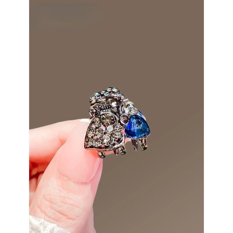 

Изысканный синий страз маленький зажим для волос милый элегантный принцесса верхний клип для головы сердечко цветок лоб челка клип головной убор