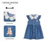 Teenie Weenie Kids Girl's Petal Collar Fly Sleeve Denim Dress