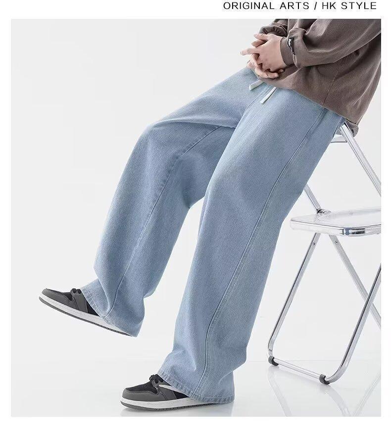 Unisex Washed Straight-Leg Jeans - Versatile Casual Denim