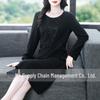 2025 Spring Retro Embroidered Long Sleeve Plus Size Slimming Dress for Middle-Aged Women
