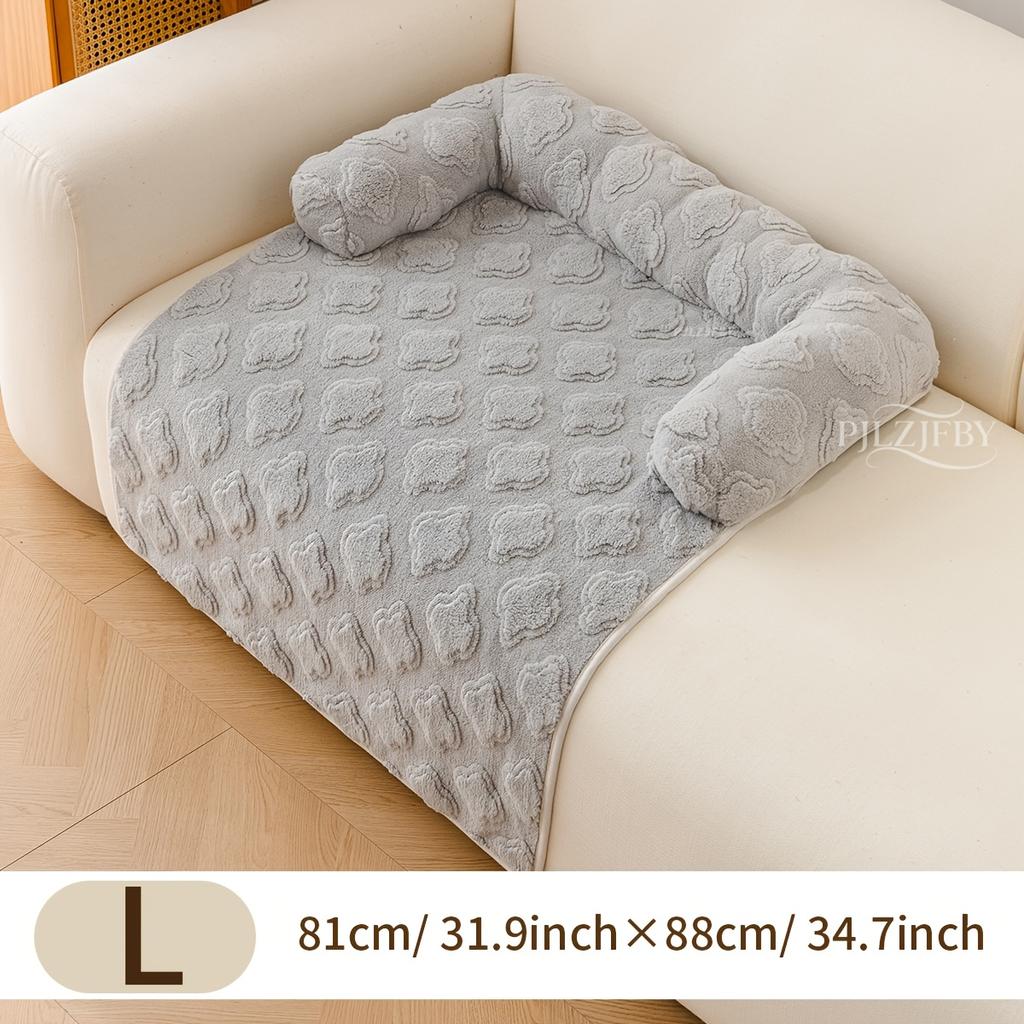 Autumn And Winter Season of Fluffy Material Pet Dog Mattress, Cat And Dog Sofa Mattress, Plush Pet Sofa Bed with Cushion, Cat Furniture Protector