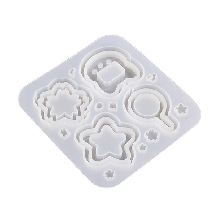 Geometry Flower Ornament Mold DIY Keychain Pendant Jewelry for Keychain Decor