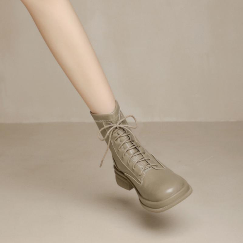 Осенние и зимние женские одинарные ботинки в британском стиле — фото 12