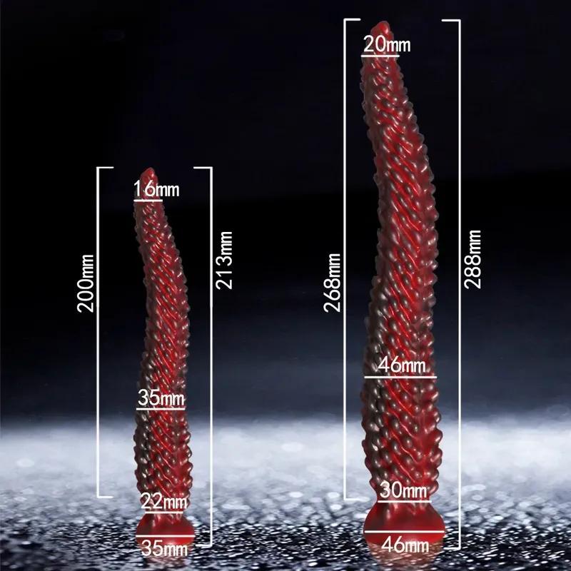 New Alien Tentacle Anal Plug Long Thick Dildo Spiral Silicone Large Butt Plug Suction Cup Anal Toy Dilator Adult Toy Men Women