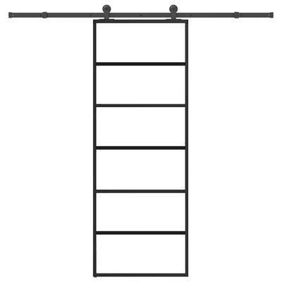 Vidaxl Sliding Door With Hardware, Esg Glass And Aluminium, 76X205 Cm