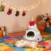 Tienda de Gato Árbol de Navidad Semicerrada Invierno Navidad Mascota Casa Interior Para Gato Para Razas Pequeñas Medianas Grandes Sala de Estar