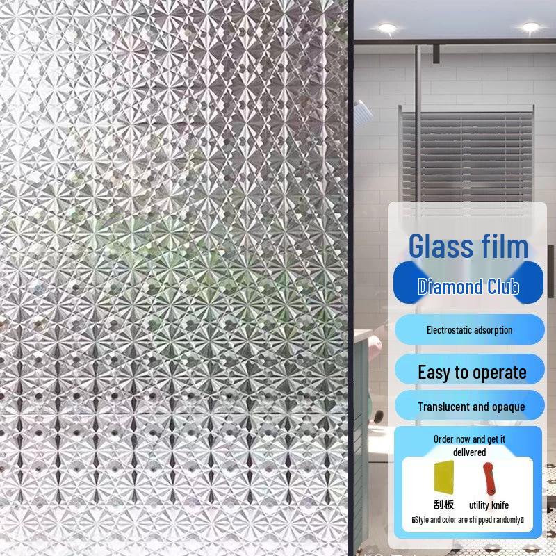 Frosted Glass Film: Anti-Peep, Anti-Collision Privacy Striped Sticker for Office Windows