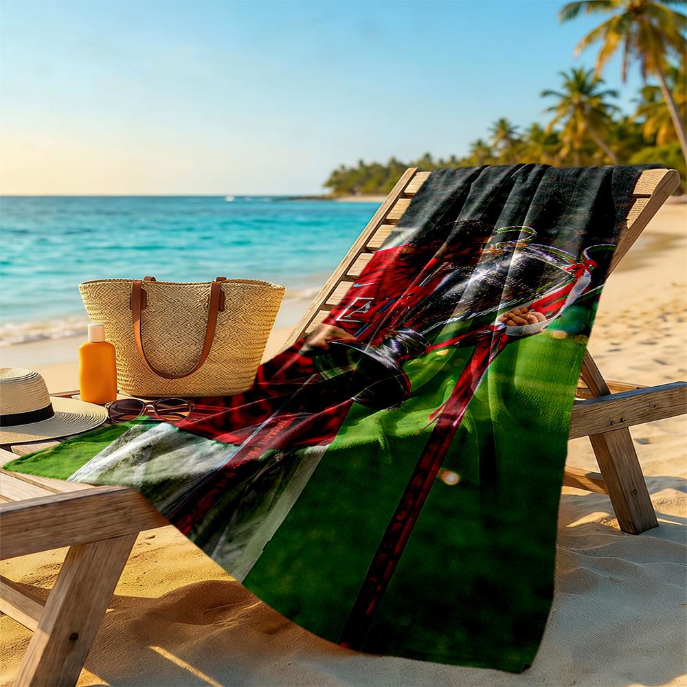 Asciugamano da Spiaggia Cristiano Ronaldo Asciugatura Rapida Morbido Microfibra Confortevole Leggero Portatile per Nuoto, Spiaggia, Campeggio, Viaggio, Accessori da Spiaggia, Palestra